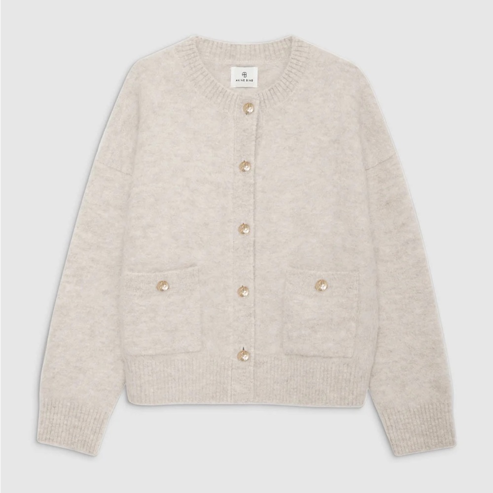 Anine Bing Light Oat Bobbie Cardigan
